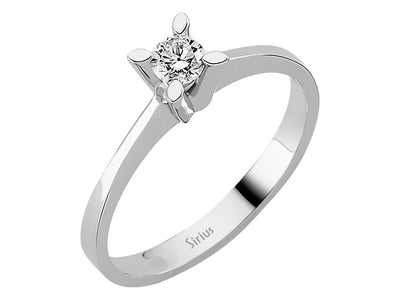 Solitärring mit 0,20 Karat Brillant – 14K Weißgold