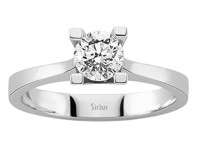 Klassischer Solitärring mit 0,70 Karat Brillant – 14K Weißgold