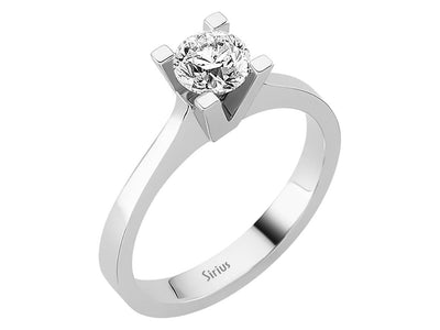 Klassischer Solitärring mit 0,70 Karat Brillant – 14K Weißgold