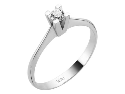 Solitär-Ring mit laborgezüchtetem Diamanten – 0,16 Karat in 14K Weißgold