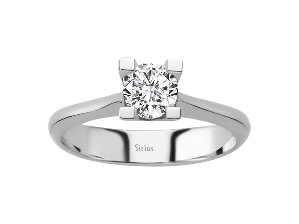 Solitaire ring with a 0.60 ct lab-grown diamond in 14K White Gold - high-quality Jewelry from Rosy Lab Diamonds