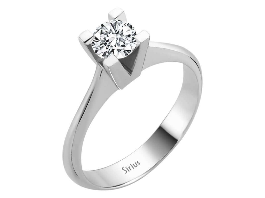 Solitaire ring with a 0.60 ct lab-grown diamond in 14K White Gold - high-quality Jewelry from Rosy Lab Diamonds