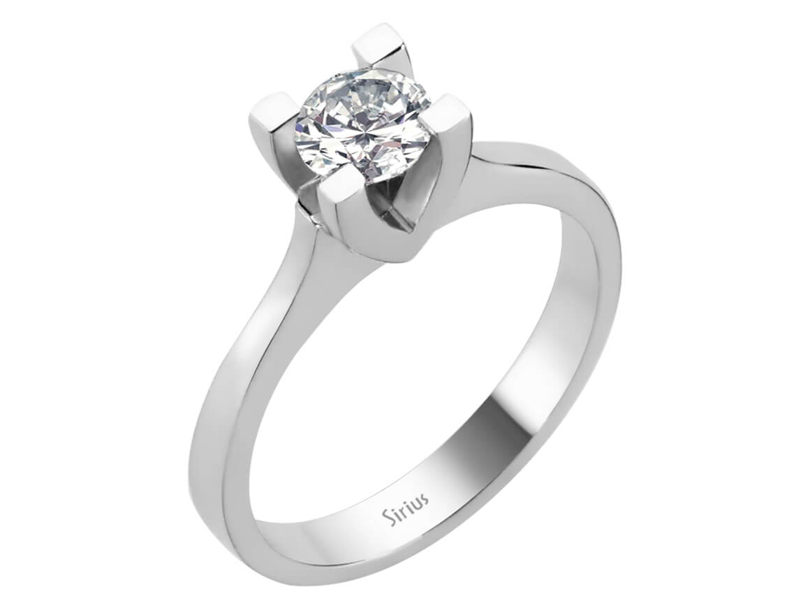 14K Beyaz Altın içinde 0,65 ct laboratuvarda yetiştirilmiş elmaslı Tektaş Yüzük - Rosy Lab Diamonds’tan yüksek kaliteli Mücevher