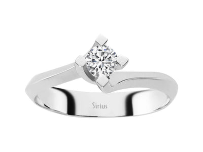 Eleganter Solitärring mit laborgezüchtetem Diamant – 0,30 Karat in 14K Weißgold