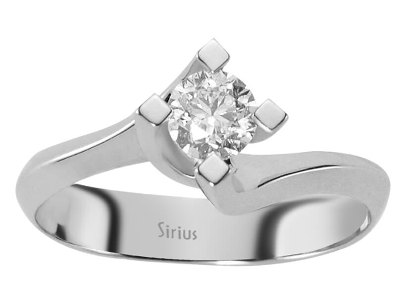 Design-Solitärring mit laborgezüchtetem Diamant – 0,46 Karat in 14K Weißgold