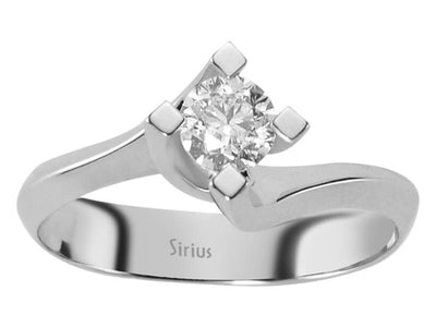 Design-Solitärring mit laborgezüchtetem Diamant – 0,46 Karat in 14K Weißgold