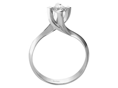 Design-Solitärring mit laborgezüchtetem Diamant – 0,46 Karat in 14K Weißgold