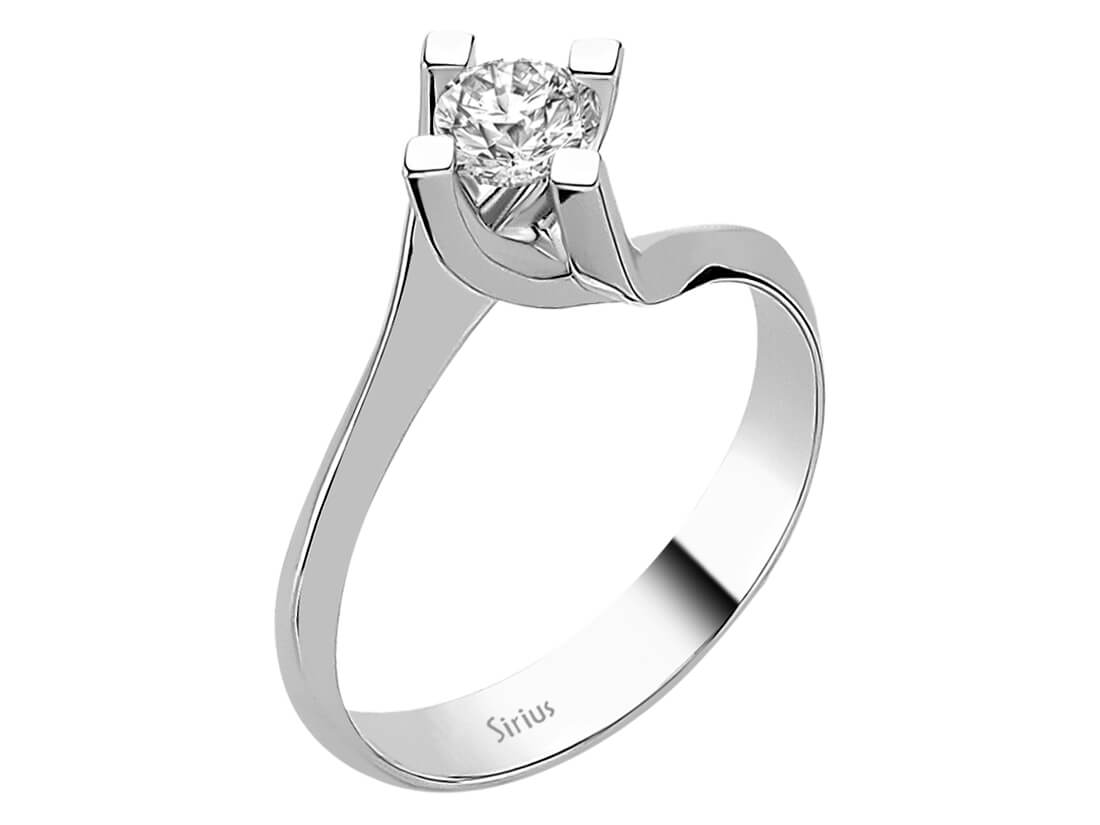 Design-Solitärring mit laborgezüchtetem Diamant – 0,46 Karat in 14K Weißgold
