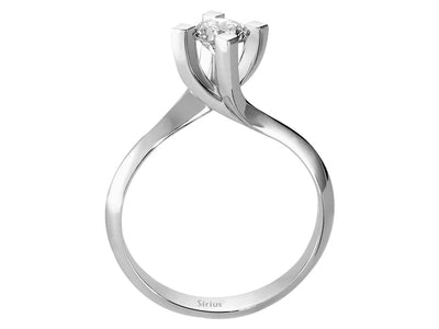 Stilvoller Solitärring mit laborgezüchtetem Diamant – 0,55 Karat in 14K Weißgold