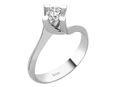 Stilvoller Solitärring mit laborgezüchtetem Diamant – 0,55 Karat in 14K Weißgold