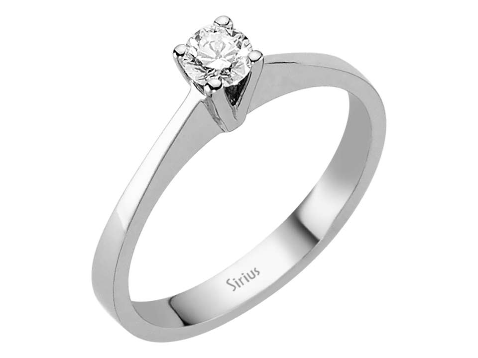 Bague solitaire avec Diamant de 0,24 ct cultivé en laboratoire en Or Blanc 14 carats – Bijoux haut de gamme de Rosy Lab Diamonds