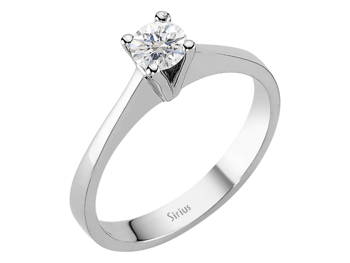 Klassischer Solitärring mit laborgezüchtetem Diamant – 0,35 Karat in 14K Weißgold
