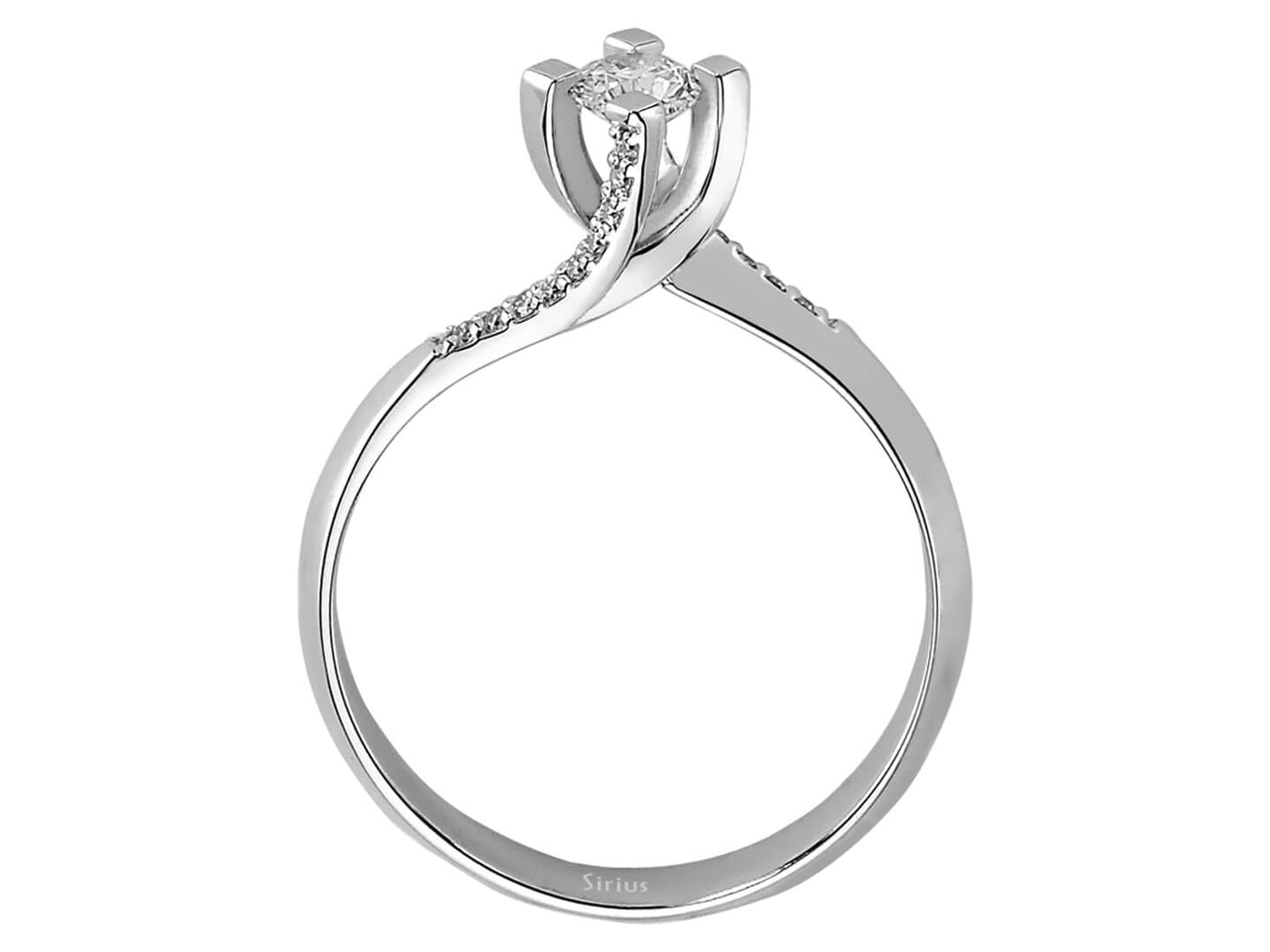 Bague en or blanc avec 0,31 ct de diamants de laboratoire en or 14 carats – Bijoux haut de gamme de Rosy Lab Diamonds