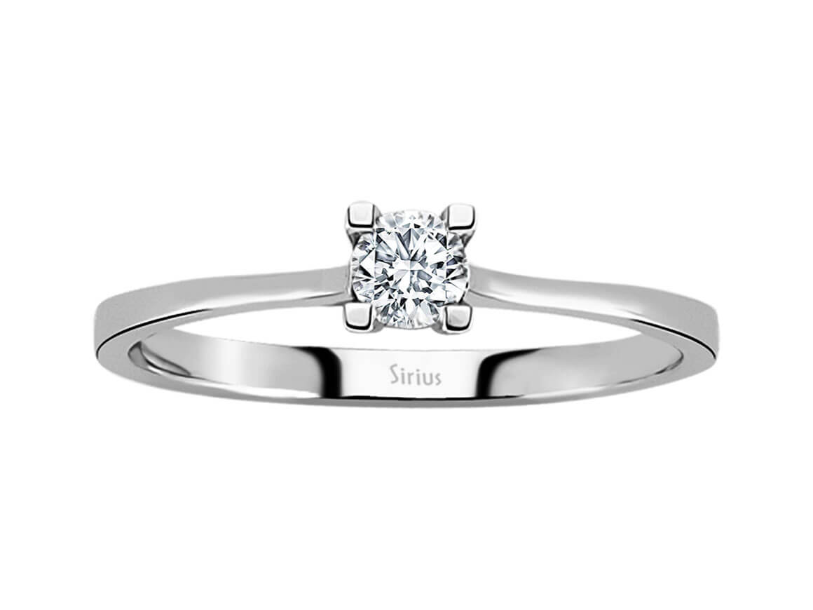 Feiner Solitärring mit 0,18 ct Labordiamant in Weißgold