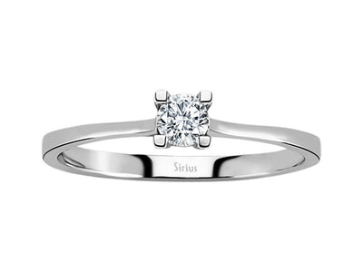 Feiner Solitärring mit 0,18 ct Labordiamant in Weißgold