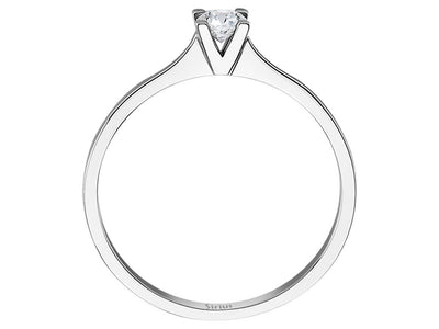 Feiner Solitärring mit 0,18 ct Labordiamant in Weißgold