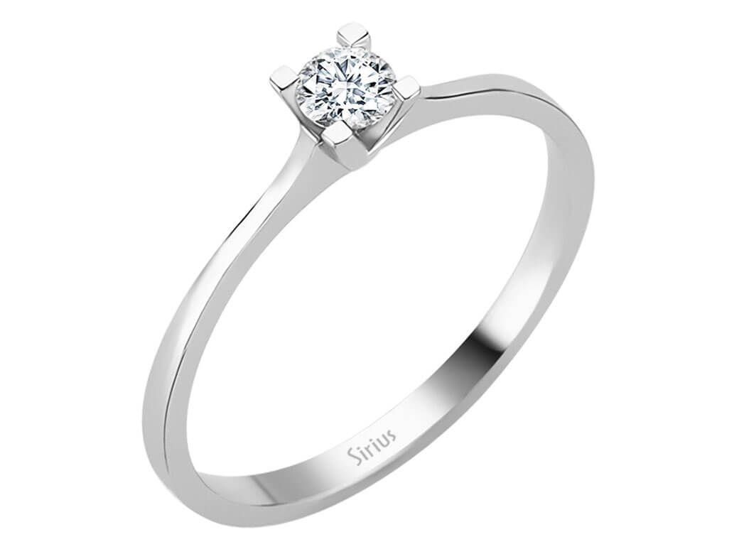 Feiner Solitärring mit 0,18 ct Labordiamant - 14K Weißgold - hochwertiger Schmuck von Rosy Lab Diamonds