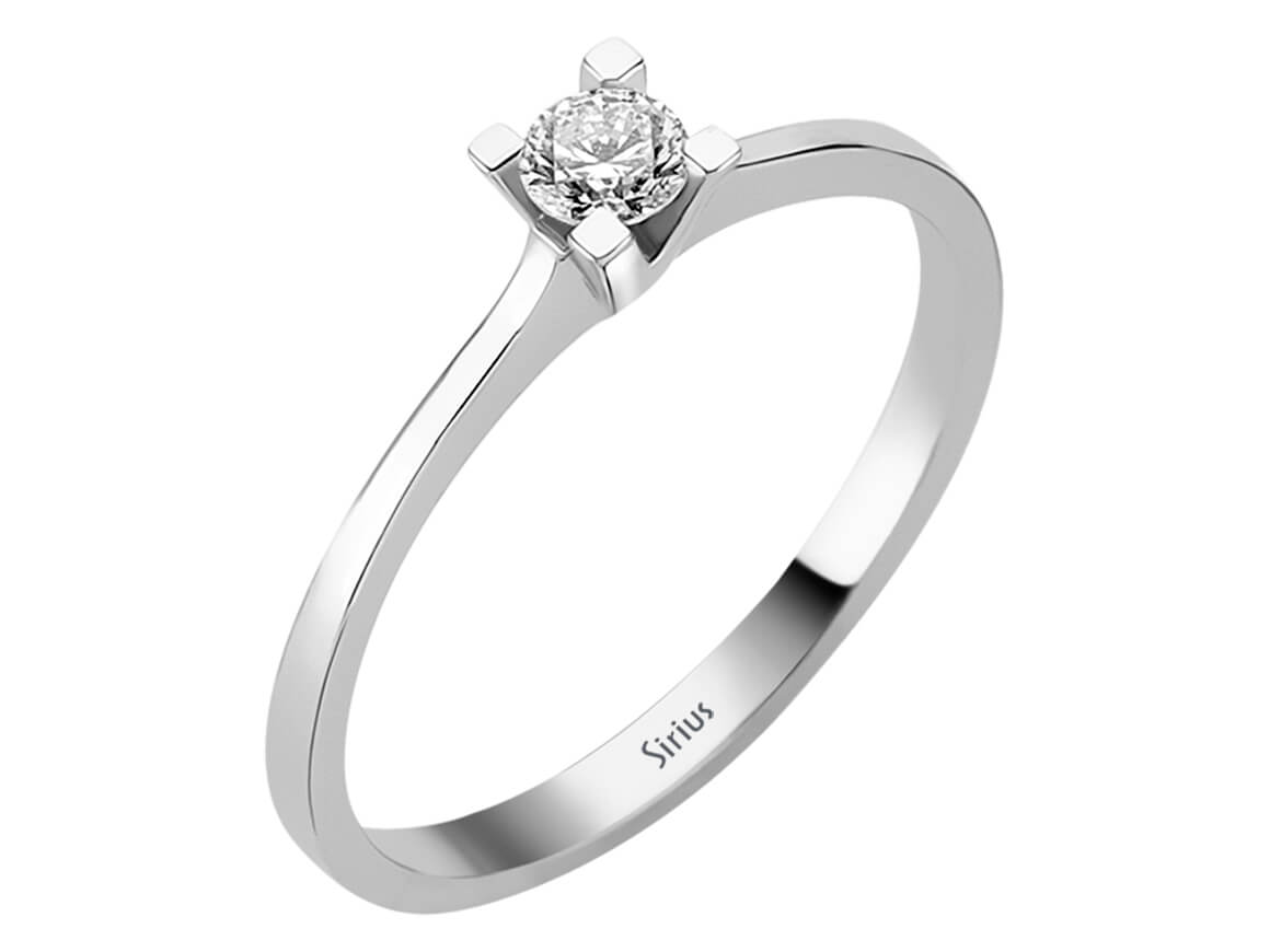 0,19 ct Laboratuvar Pırlantası içeren zarif Tektaş Yüzük - 14K Beyaz Altın - Rosy Lab Diamonds'tan yüksek kaliteli Mücevher