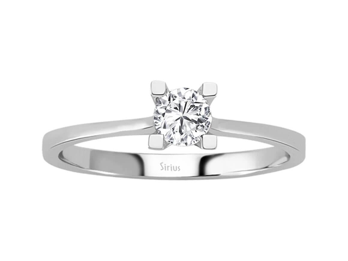 Zeitlose Solitär-Ring mit 0,37 ct Labordiamant in 14K Weißgold