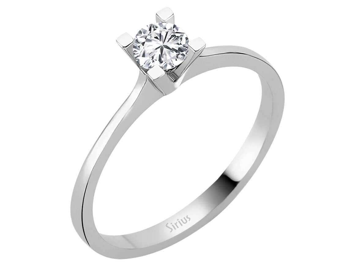 Zeitlose Solitär-Ring mit 0,37 ct Labordiamant in 14K Weißgold
