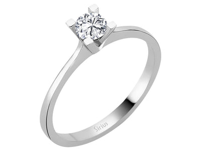 Zeitlose Solitär-Ring mit 0,37 ct Labordiamant in 14K Weißgold