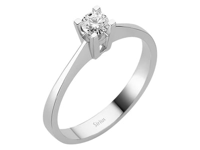 Klassischer Solitärring mit Labor-Diamant – 0,22 ct in 14K Weißgold