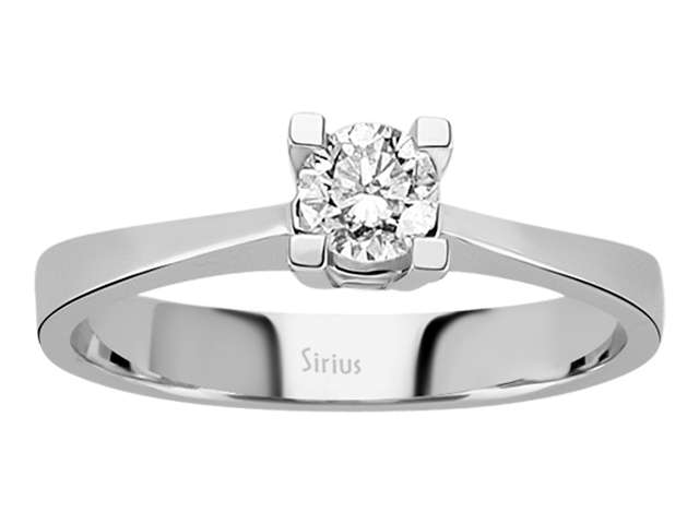 Solitärring mit 0,35 ct Labor-Diamant in 14K Weißgold - Klassisches Design - hochwertiger Schmuck von Rosy Lab Diamonds