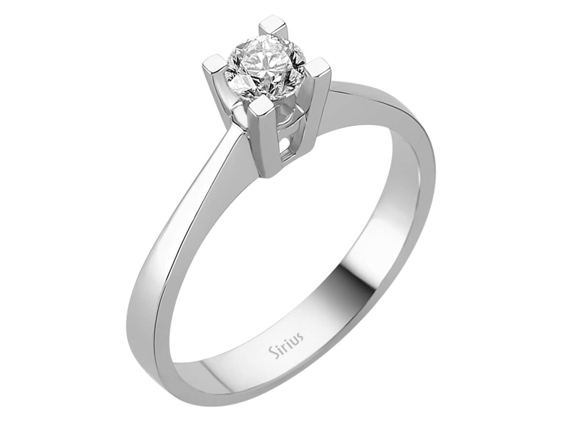 Solitärring mit 0,35 ct Labor-Diamant in 14K Weißgold - Klassisches Design - hochwertiger Schmuck von Rosy Lab Diamonds