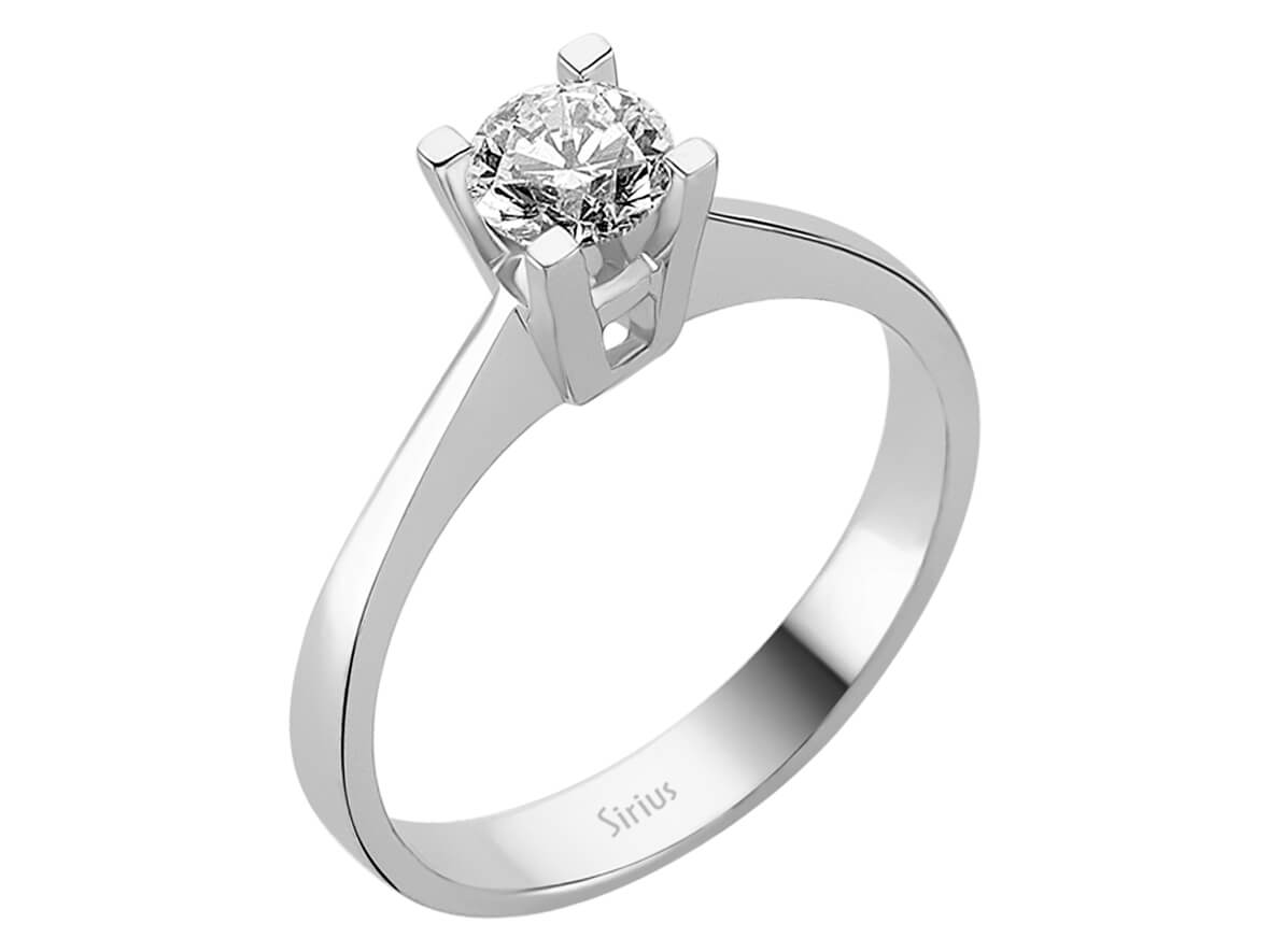 Solitaire Ring with 0.52 ct Diamond | 14K White Gold - high-quality Jewelry from Rosy Lab Diamonds