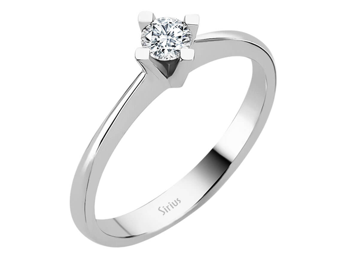 14K Beyaz Altın içinde 0,21 ct laboratuvar pırlantalı Tektaş Yüzük - Zarif Şıklık - Rosy Lab Diamonds’tan kaliteli Mücevher