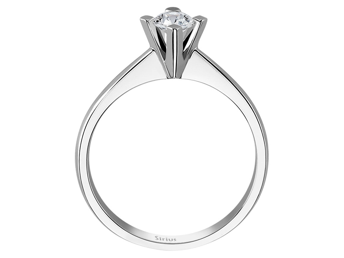 خاتم سوليتير مزيّن بألماسة مخبرية بوزن 0.28 قيراط من ذهب أبيض عيار 14 قيراطًا - أنيق وكلاسيكي - مجوهرات فاخرة من Rosy Lab Diamonds