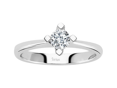 Solitärring mit Labor-Diamant im klassischen Krappenstil – 0,34 ct