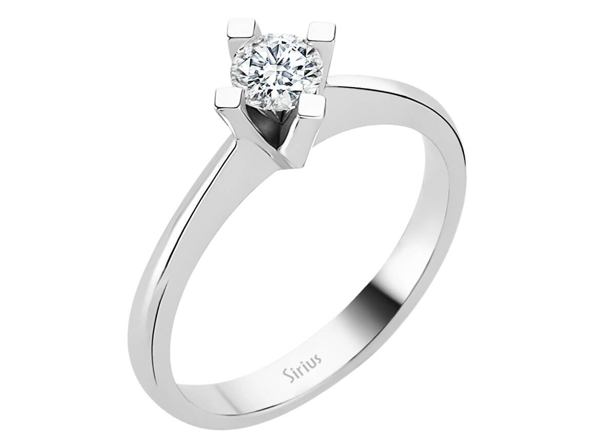Solitärring mit Labor-Diamant im klassischen Krappenstil – 0,34 ct