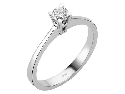 Zarter Solitärring mit Diamant – 0,22 Karat in 14K Weißgold