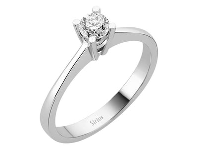 Solitärring mit Diamant – 0,33 Karat in 14K Weißgold