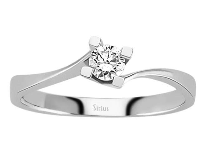 Bague solitaire avec diamant de 0,22 ct | Or Blanc 14 carats - Bijoux haut de gamme de Rosy Lab Diamonds