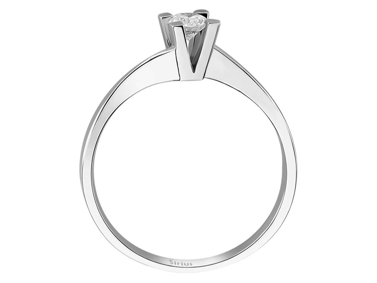 Bague solitaire avec diamant de 0,22 ct | Or Blanc 14 K – Bijoux haut de gamme de Rosy Lab Diamonds