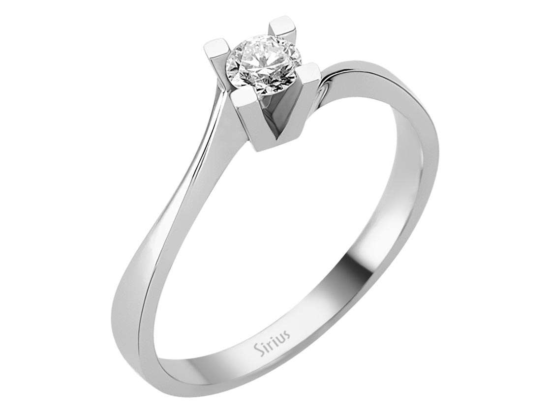 Bague solitaire avec diamant de 0,22 ct | Or Blanc 14 carats – Bijoux haut de gamme de Rosy Lab Diamonds