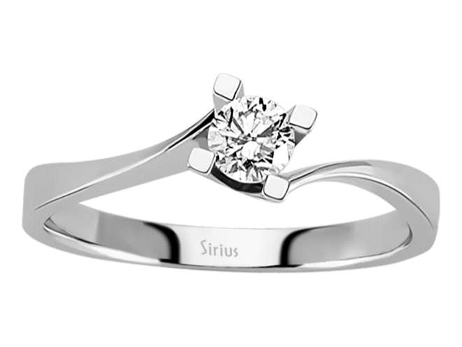 Solitärring mit Diamant – 0,31 Karat in 14K Weißgold