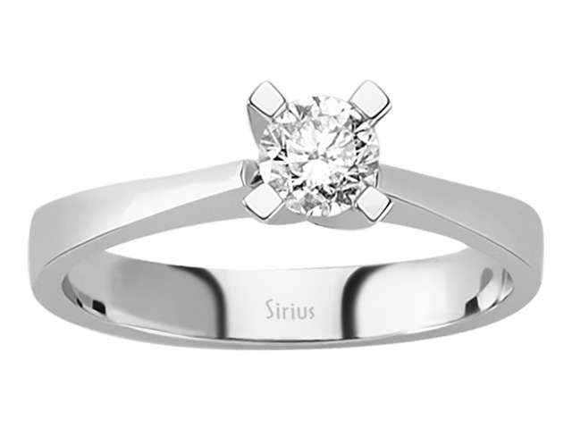 Bague solitaire avec diamant de 0,41 ct | Or Blanc 14 K – Bijoux haut de gamme de Rosy Lab Diamonds