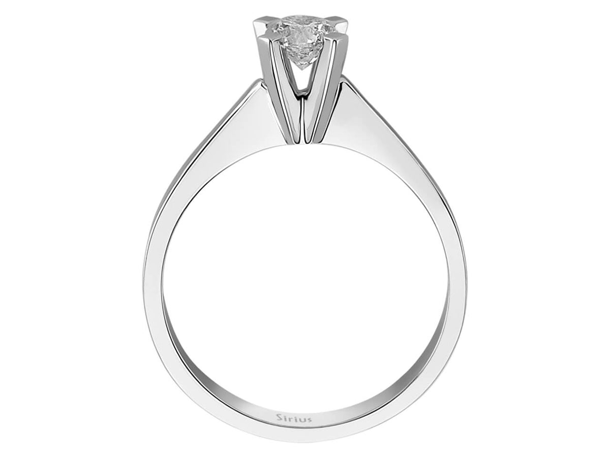 Bague solitaire avec diamant de 0,41 ct | Or Blanc 14 K – Bijoux haut de gamme de Rosy Lab Diamonds
