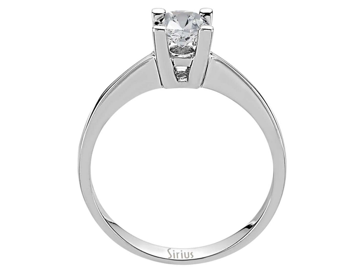 Bague solitaire en Or Blanc 14 carats avec 1 diamant rond cultivé en laboratoire – 0,60 carat – Bijoux haut de gamme de Rosy Lab Diamonds
