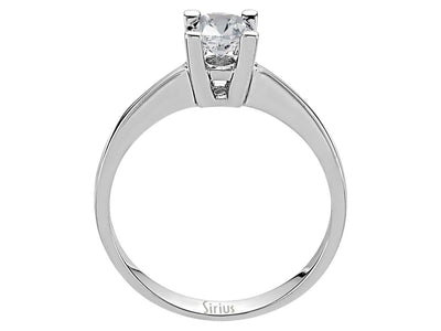 14K white gold solitaire ring with 1 round diamond (0.60 carat)