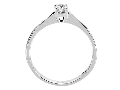 Weißgold-Ring mit einem 0,15 Karat laborgezüchteten Diamanten im Rundschliff