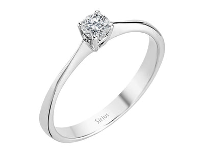 Weißgold-Ring mit einem 0,15 Karat laborgezüchteten Diamanten im Rundschliff