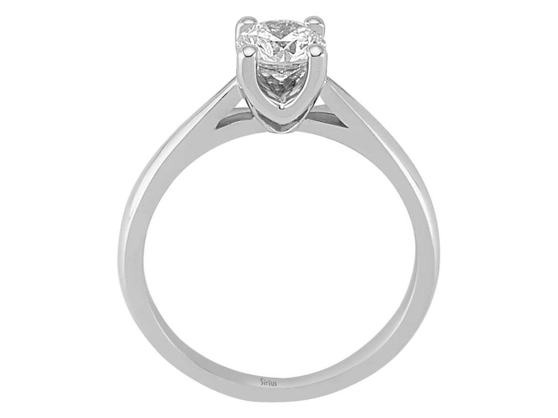 Weißgold-Ring mit einem 0,79 Karat laborgezüchteten Diamanten im Rundschliff