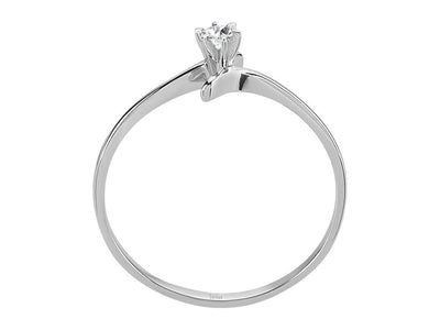 Weißgold-Ring mit einem 0,05 Karat und 0,89 Karat laborgezüchteten Diamanten im Rundschliff