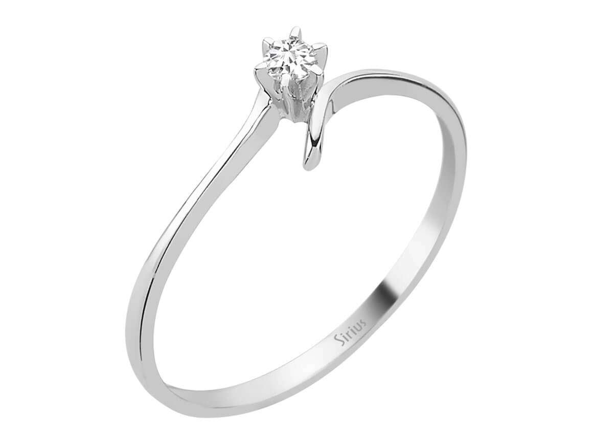 Weißgold-Ring mit einem 0,05 Karat und 0,89 Karat laborgezüchteten Diamanten im Rundschliff