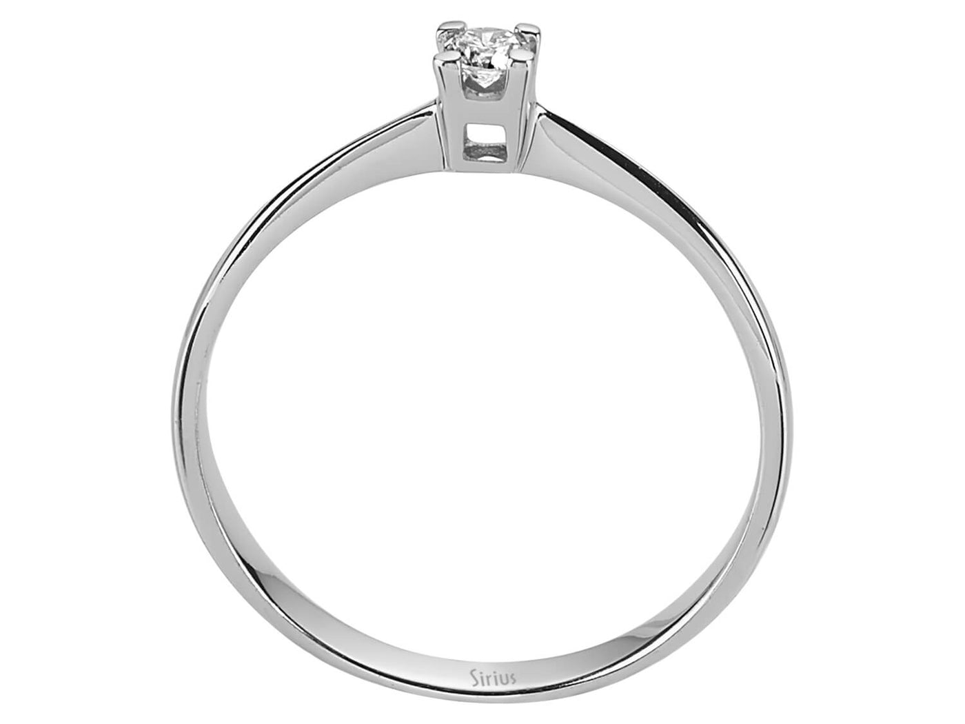 Weißgold-Ring mit einem 0,09 Karat laborgezüchteten Diamanten im Rundschliff