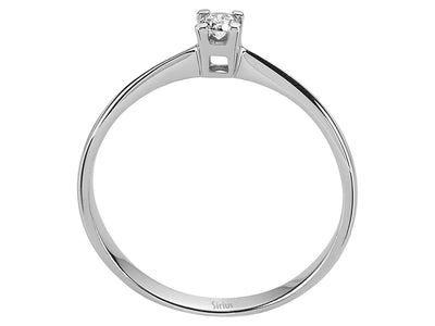 Weißgold-Ring mit einem 0,09 Karat laborgezüchteten Diamanten im Rundschliff